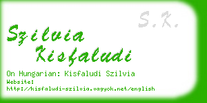 szilvia kisfaludi business card